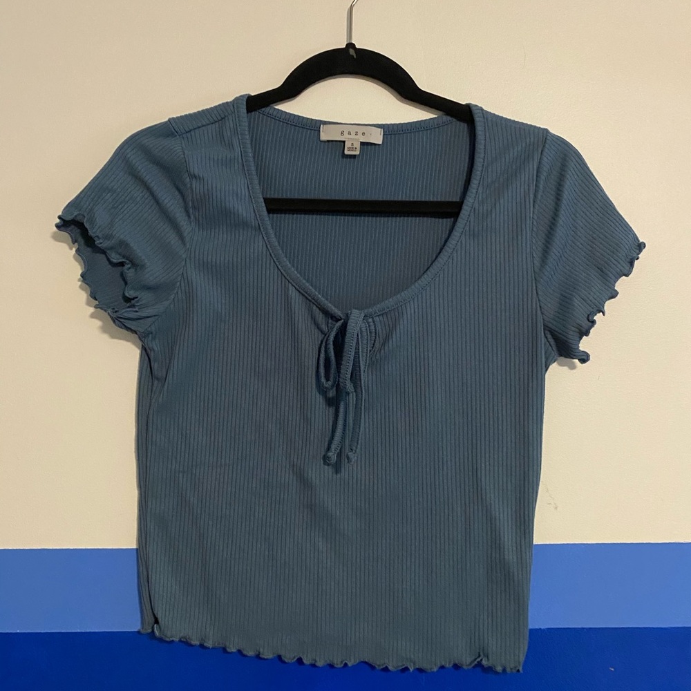 Blue crop top
